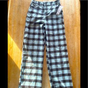 Plaid wide leg pants